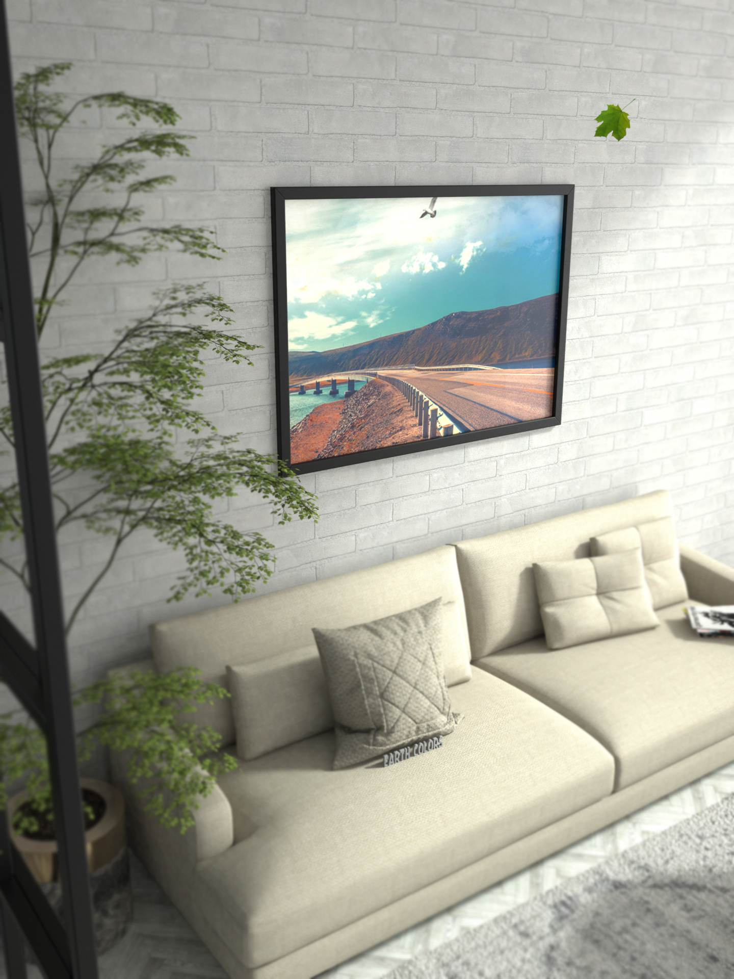 Effective 24×36 frame with lovely wall and room scenes