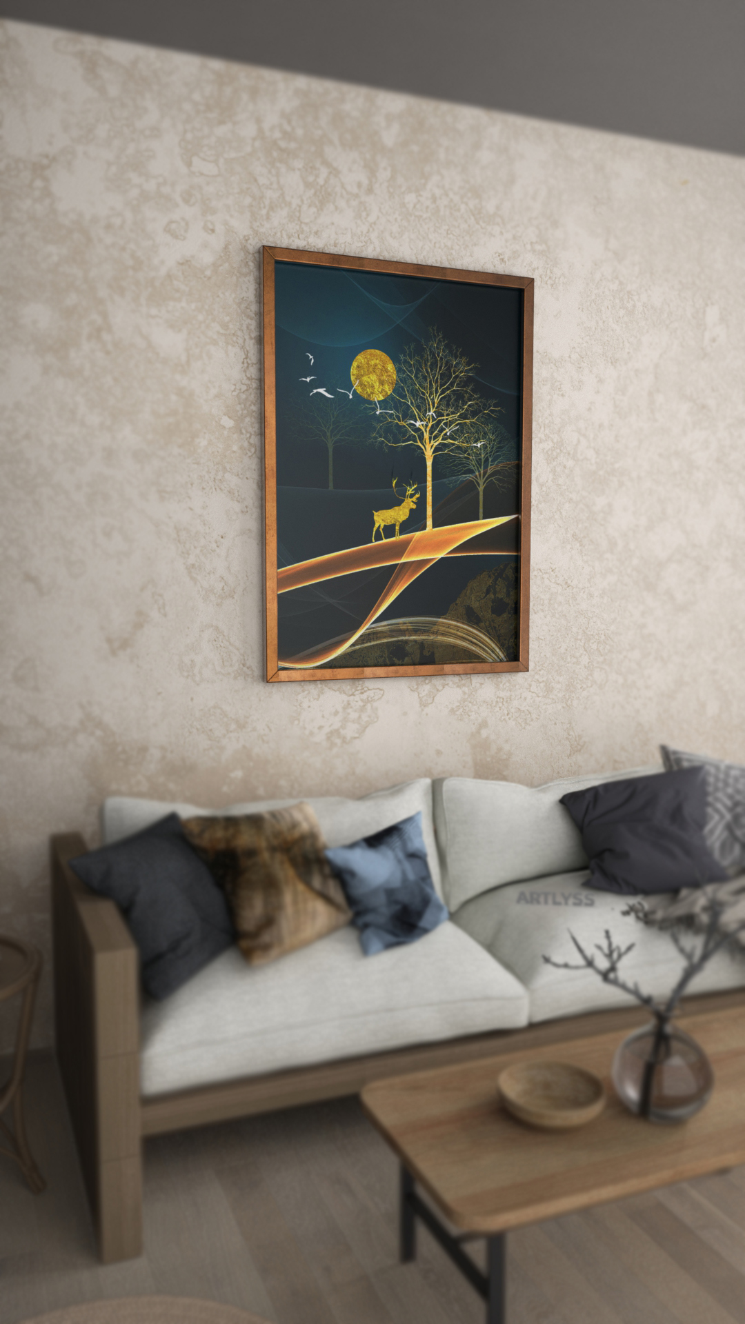 Utilize natural earth color to make 3d wall art