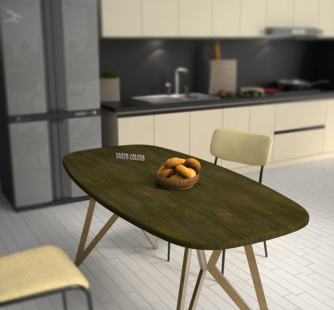 Black round dining table