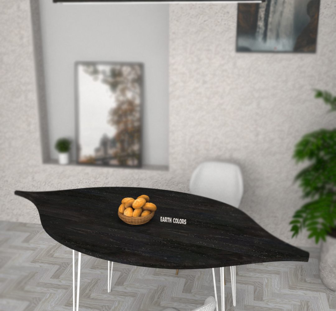 Black round end table