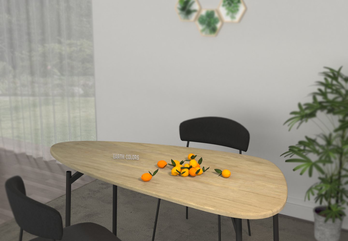 Circle wood dining table