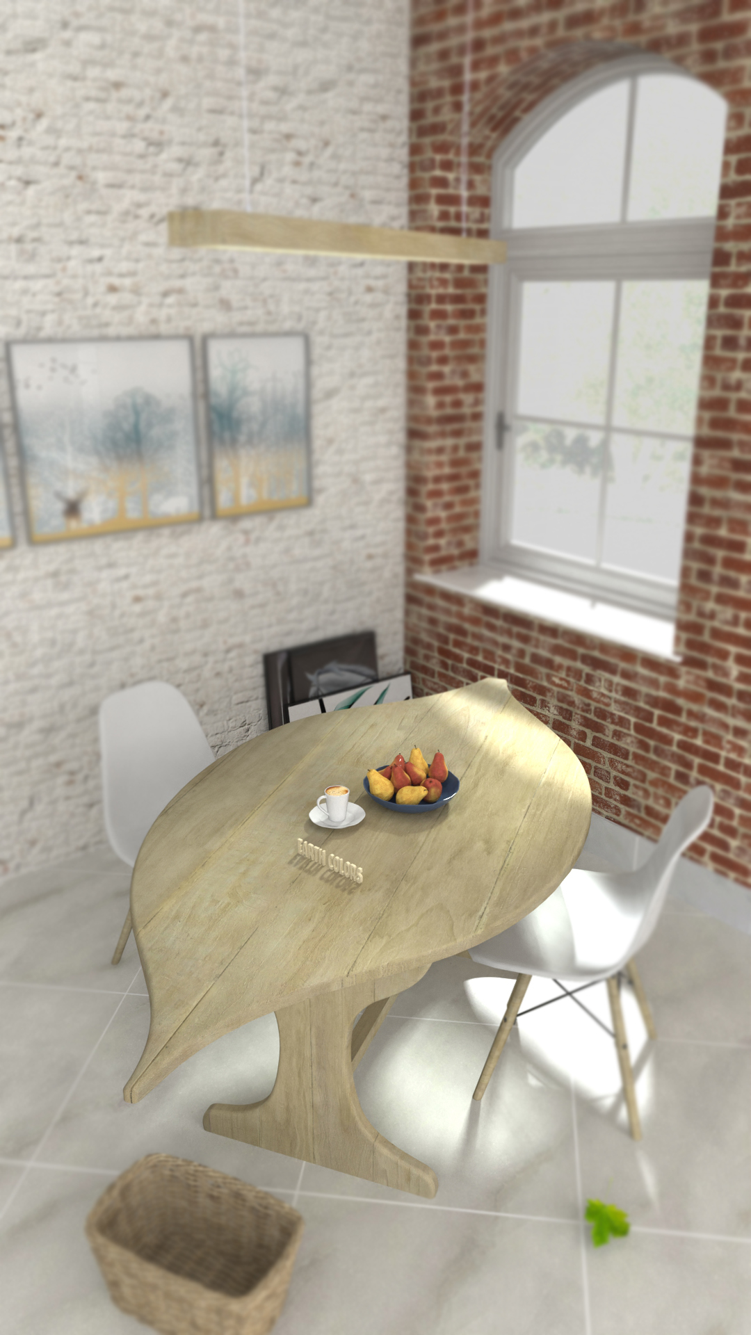 Circle wooden table