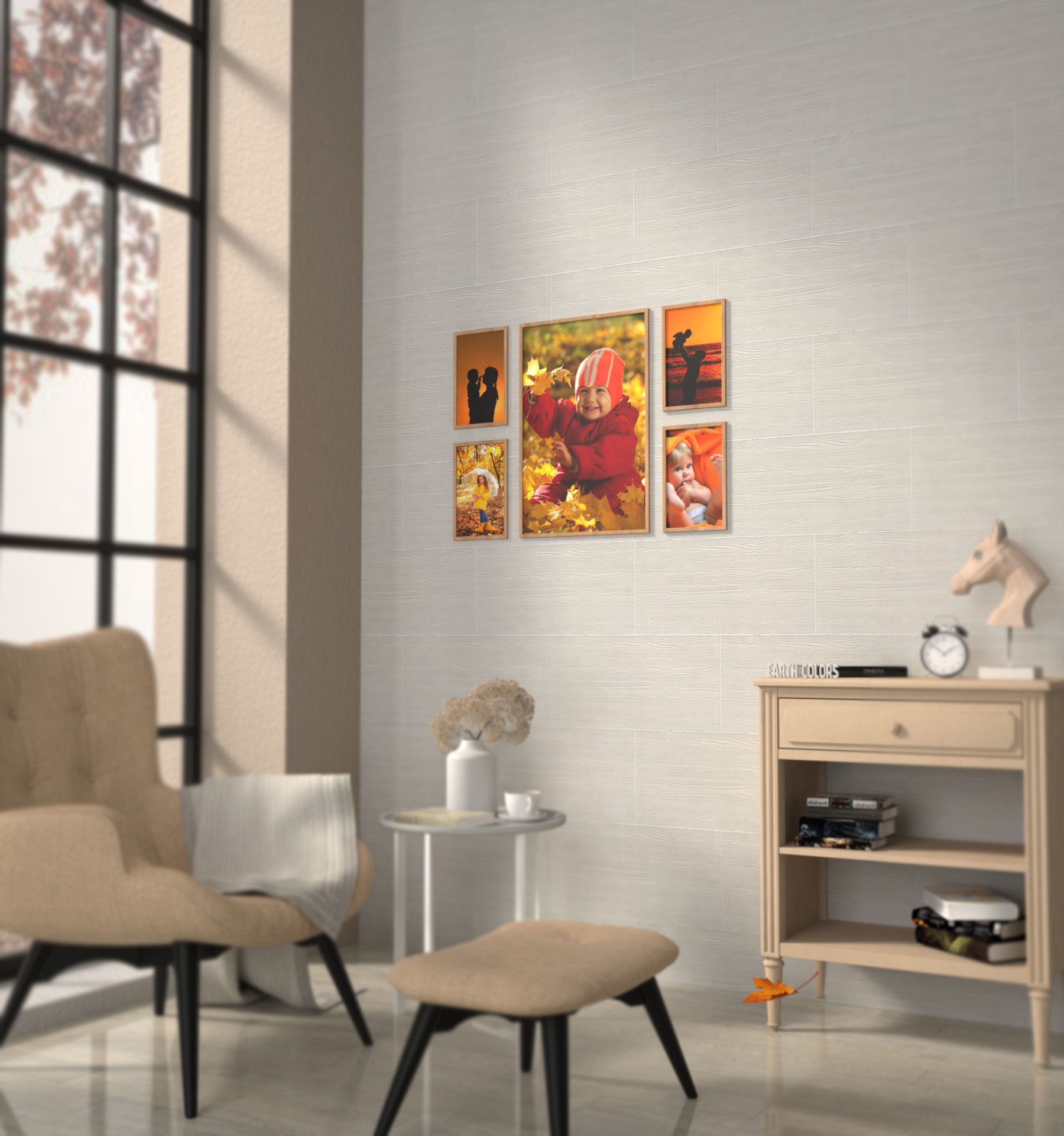 Match the collage of photos on wall with your wall colors