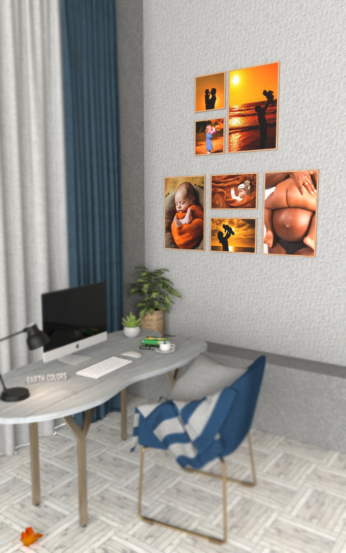 Get tree-like arrangement of collage picture frames for wall