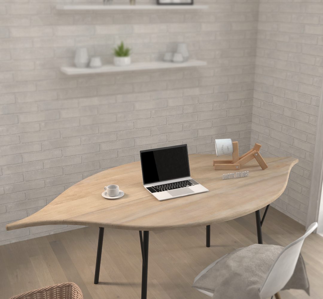 Desk with shelves above