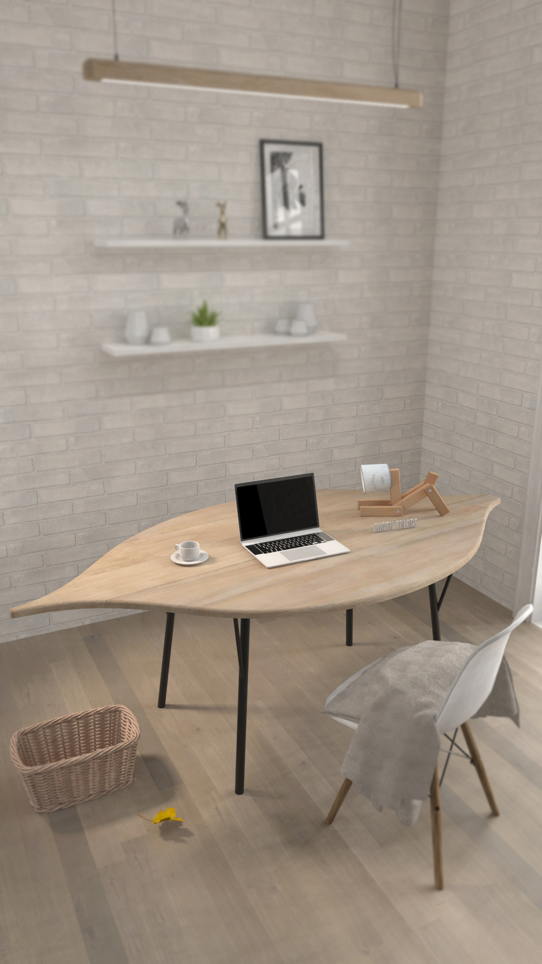 Desk with shelves above