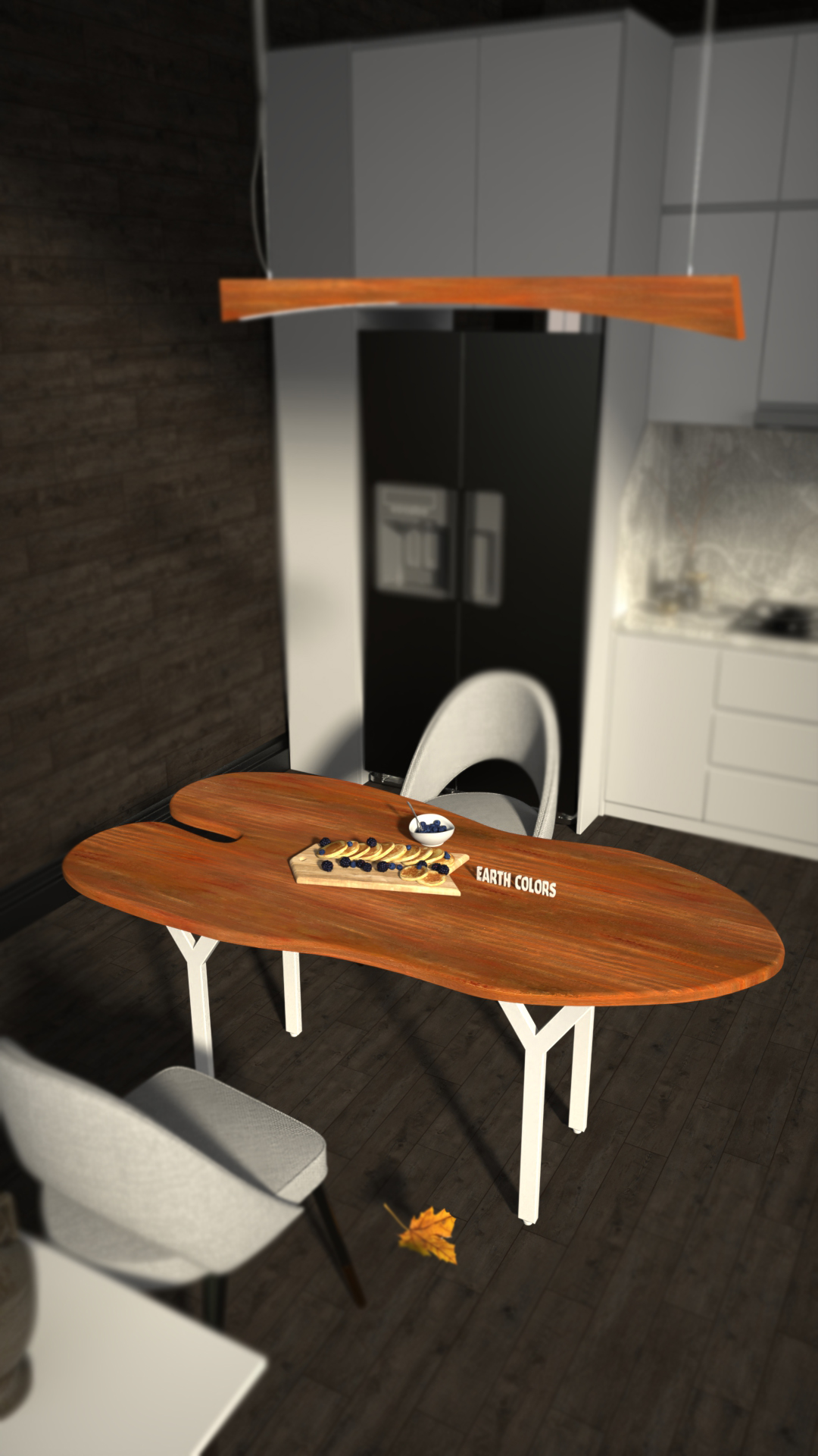 Brace for dining table design in wood solely at EARTHCOLORS