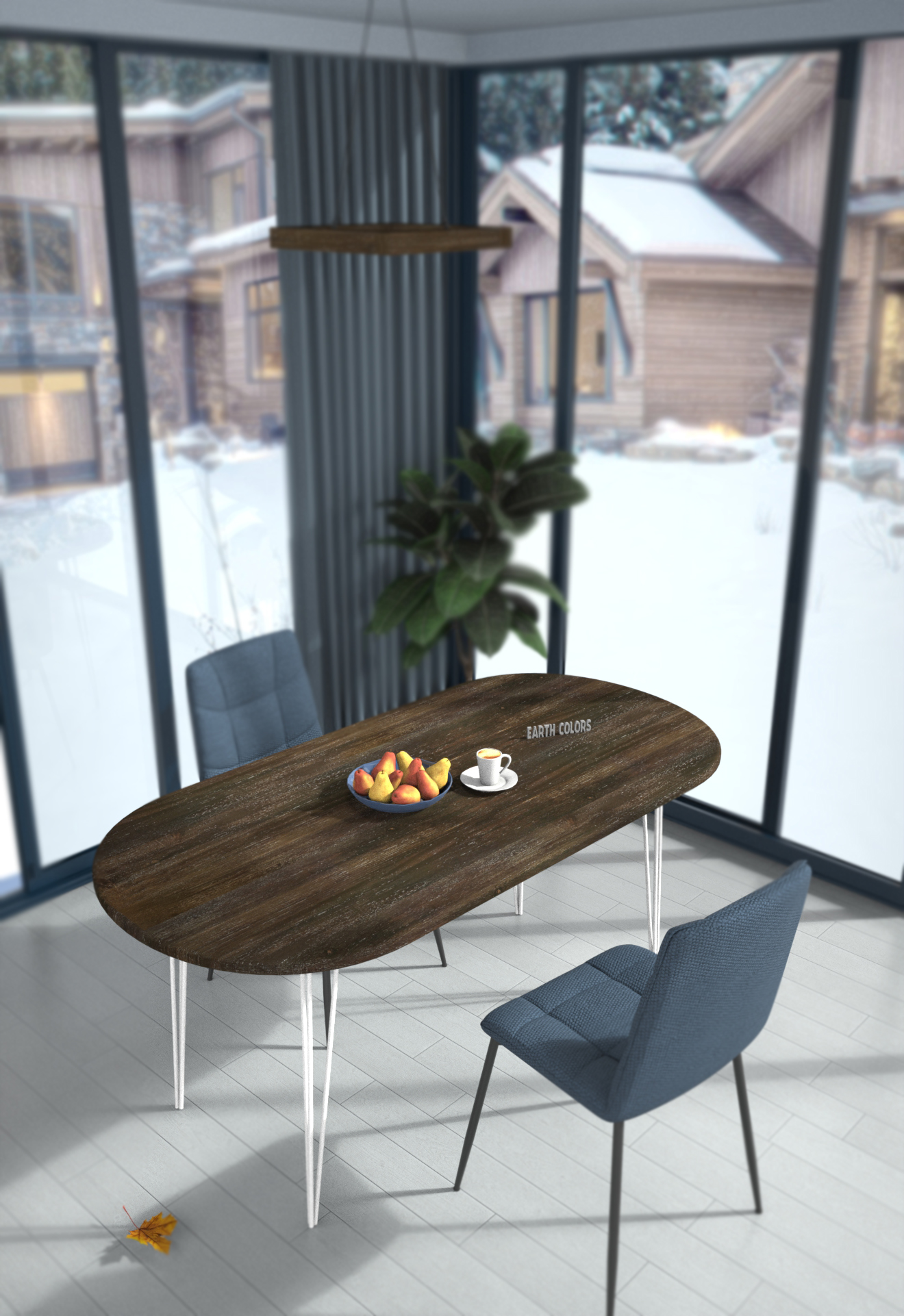 Dining table round wooden