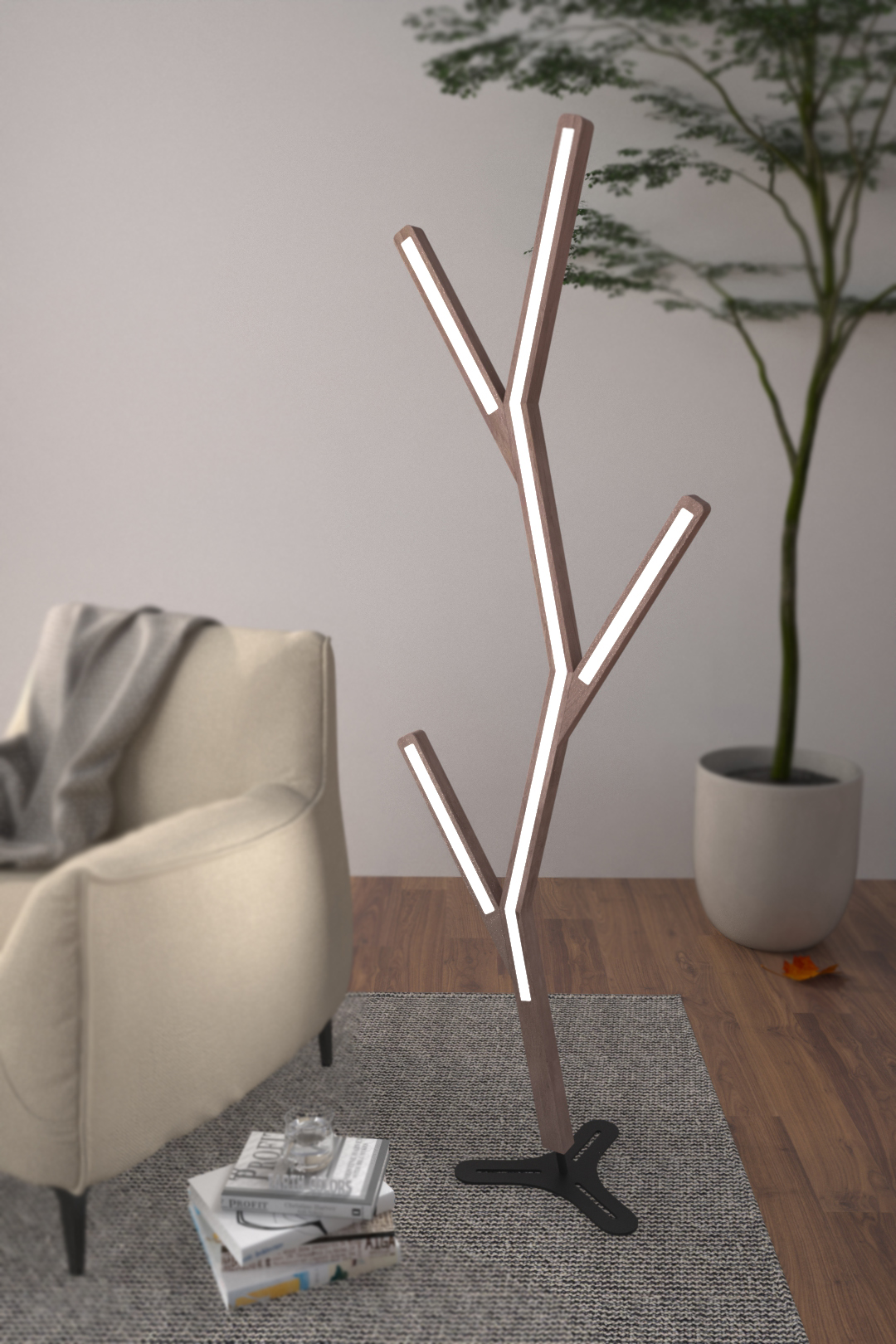 Floor lamp wooden