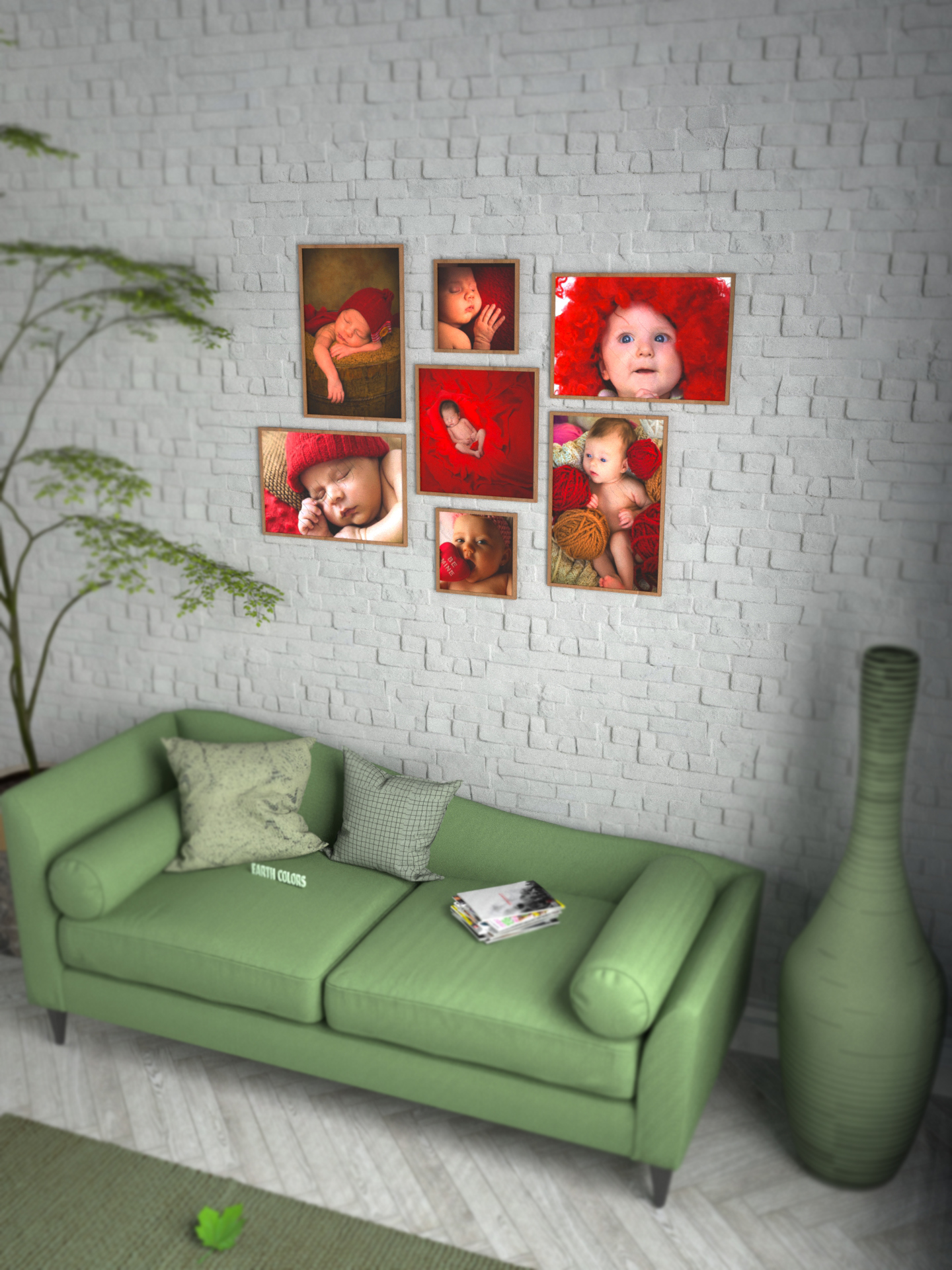 Frames on wall