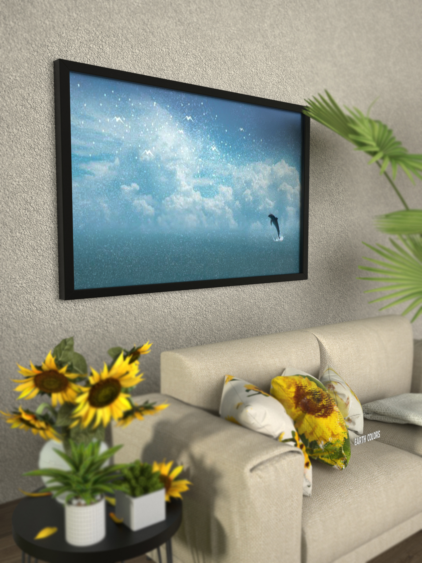 Enter framing picture online art design with natural colors