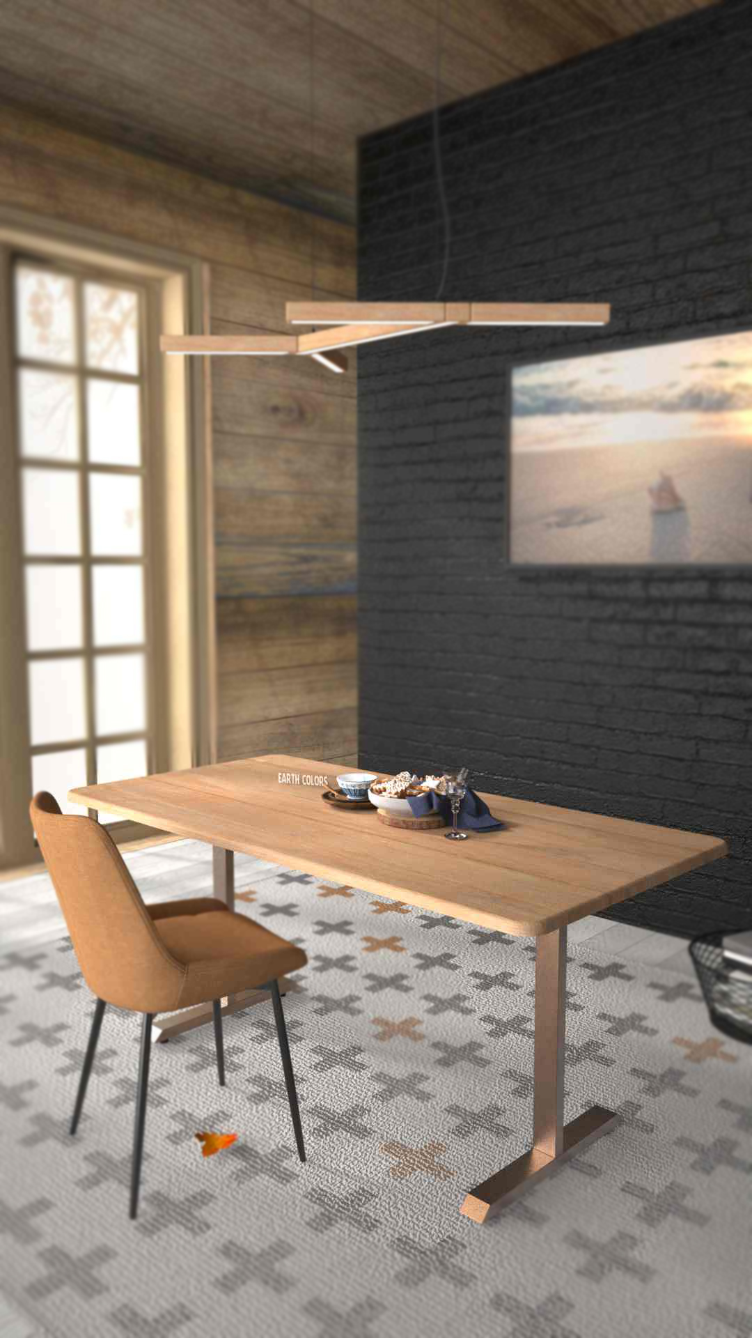Gable live edge dining table