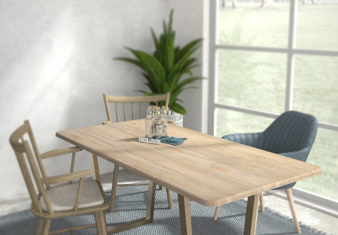 Industrial round dining table