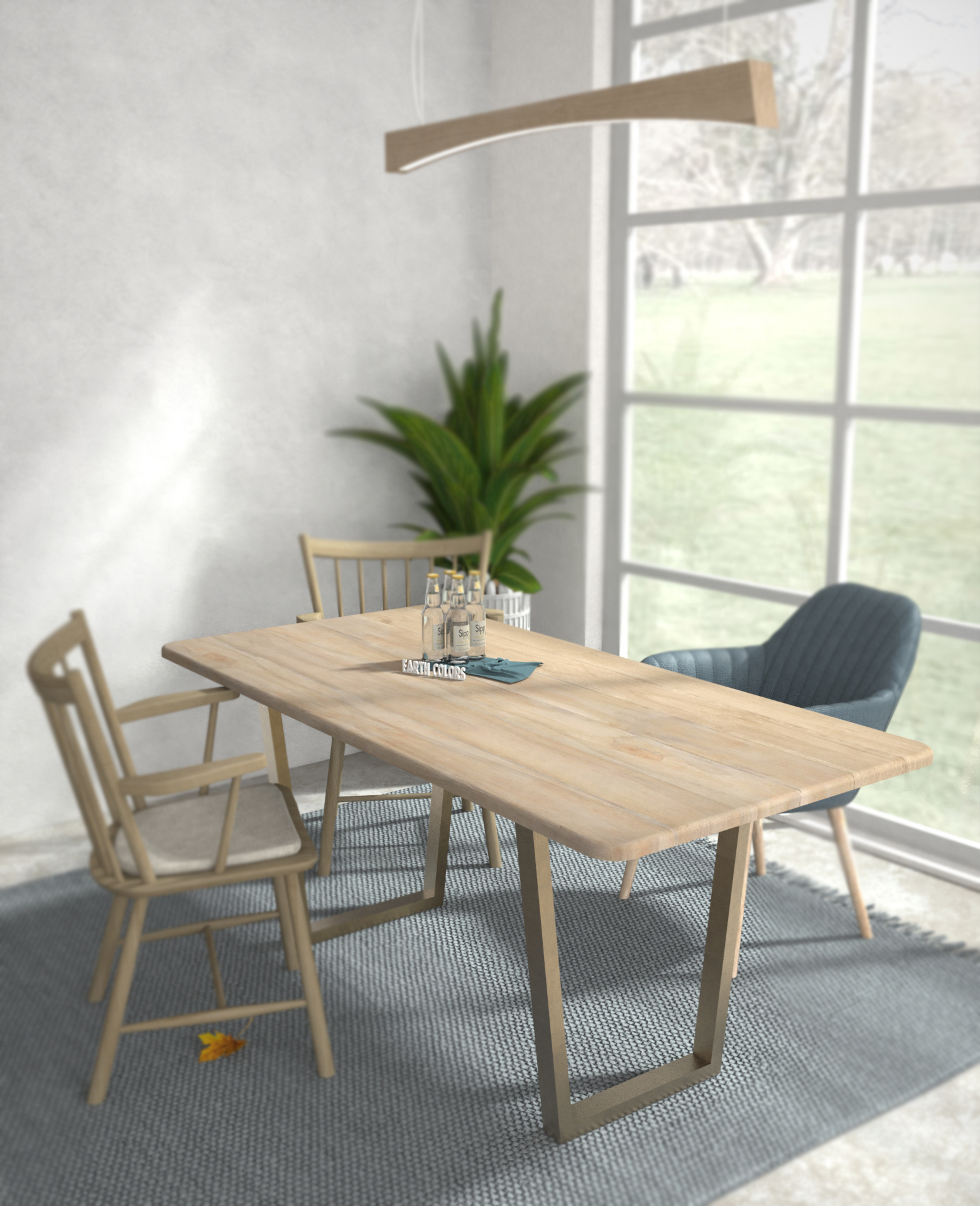 Industrial round dining table