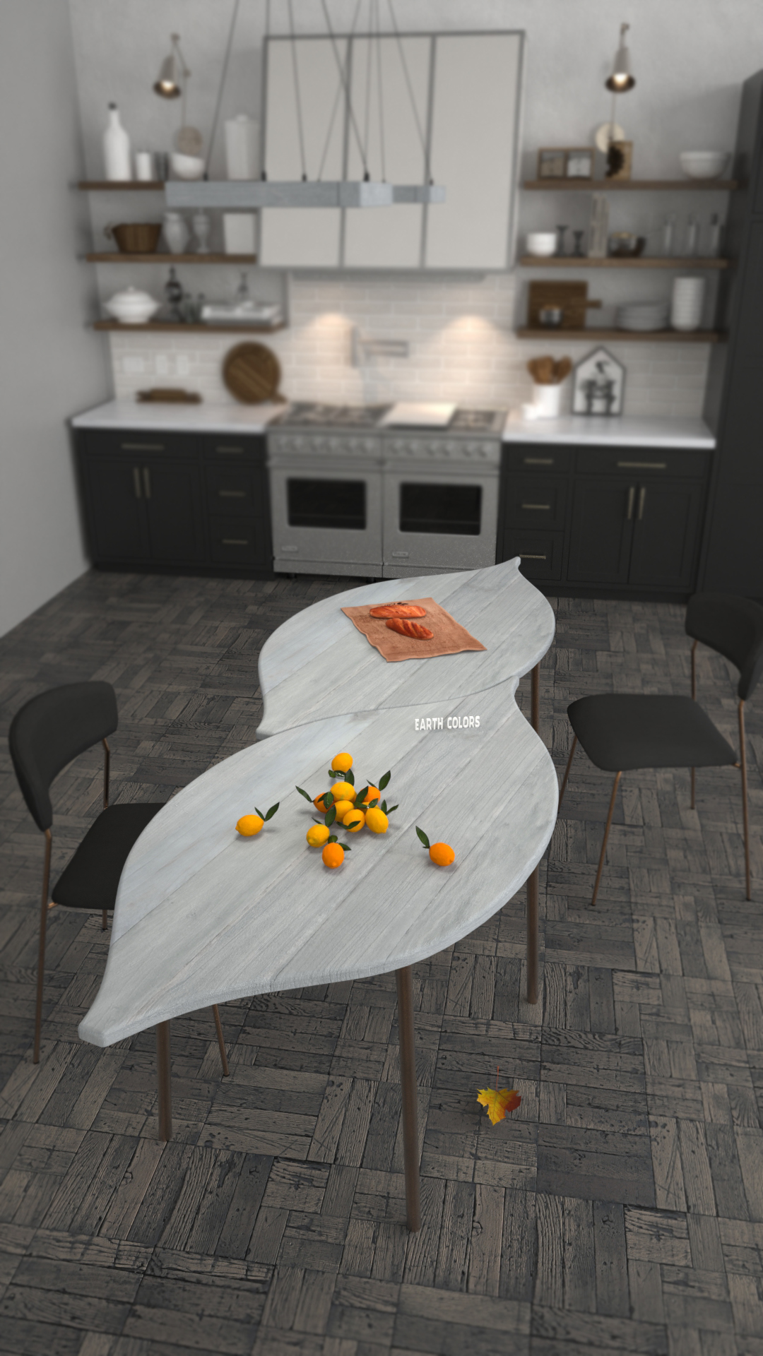 Leaf shape dining table