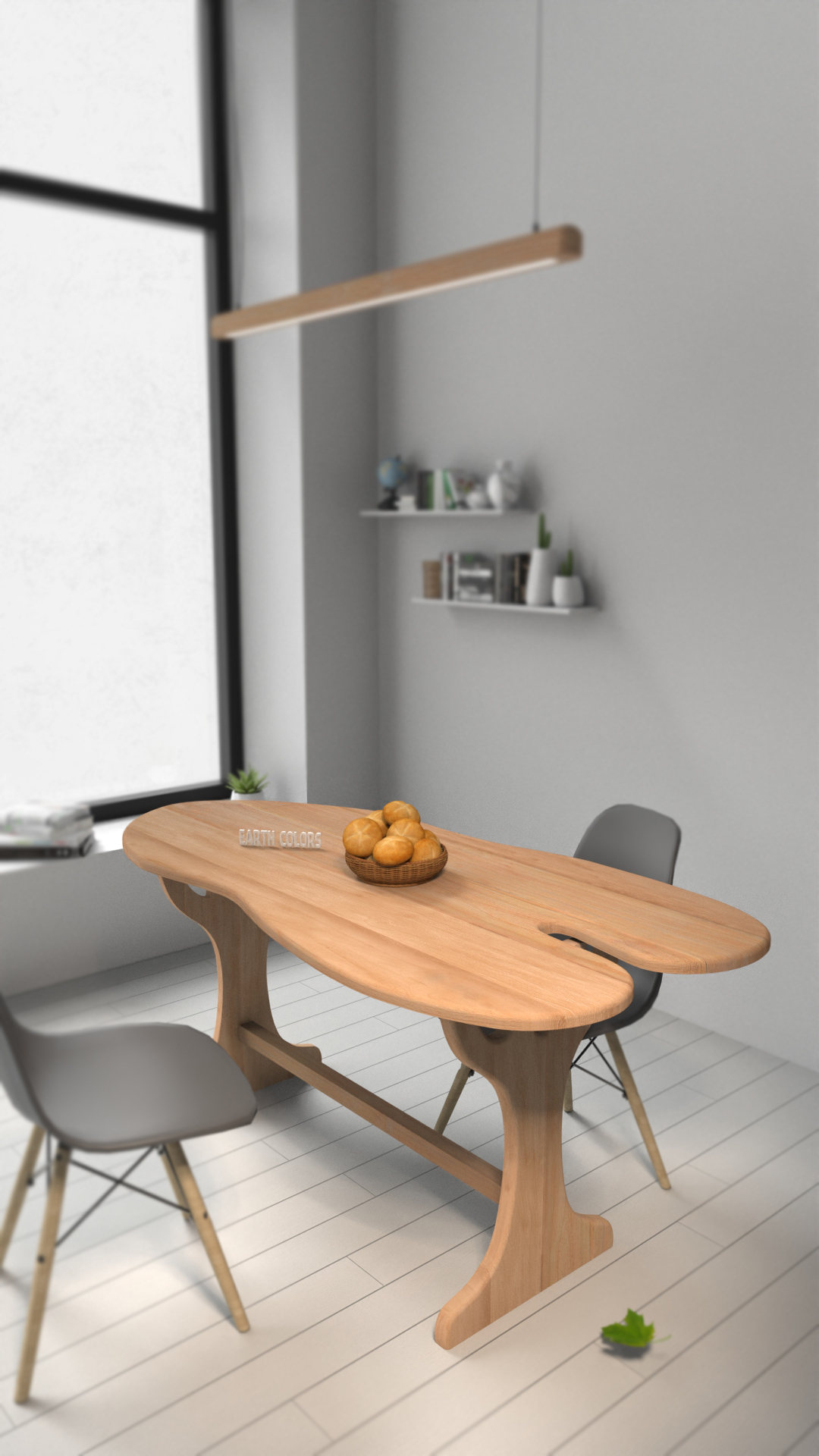 Leaf shape dining table