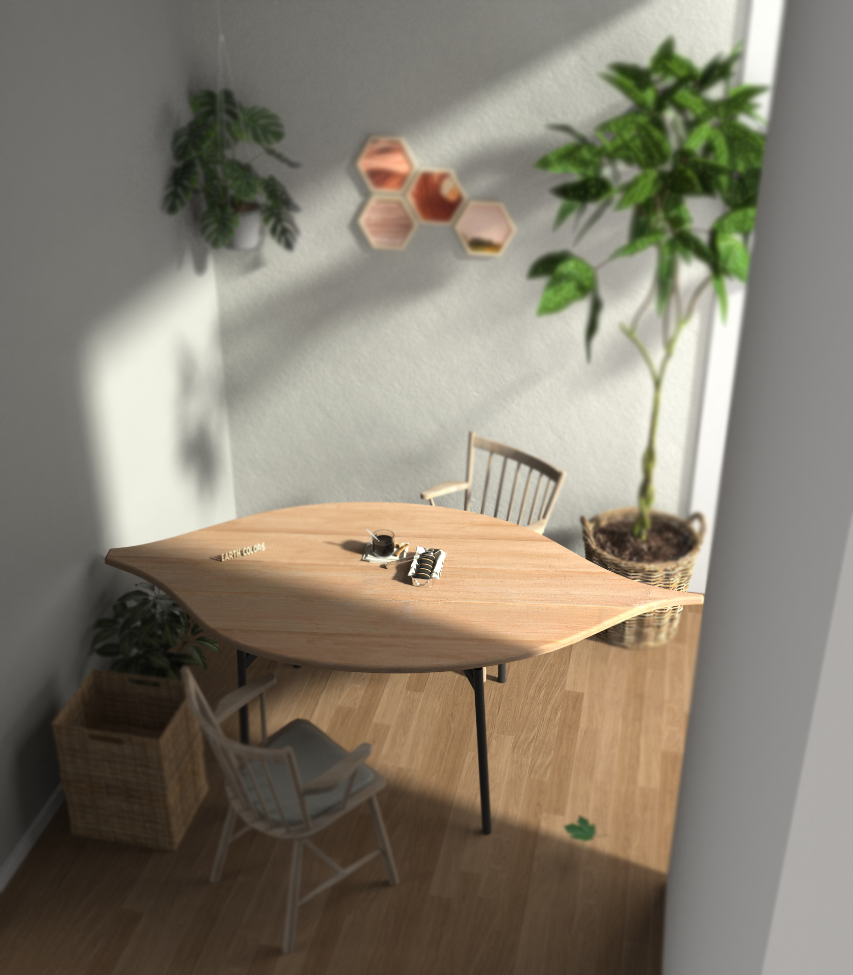 Leaf shape dining table