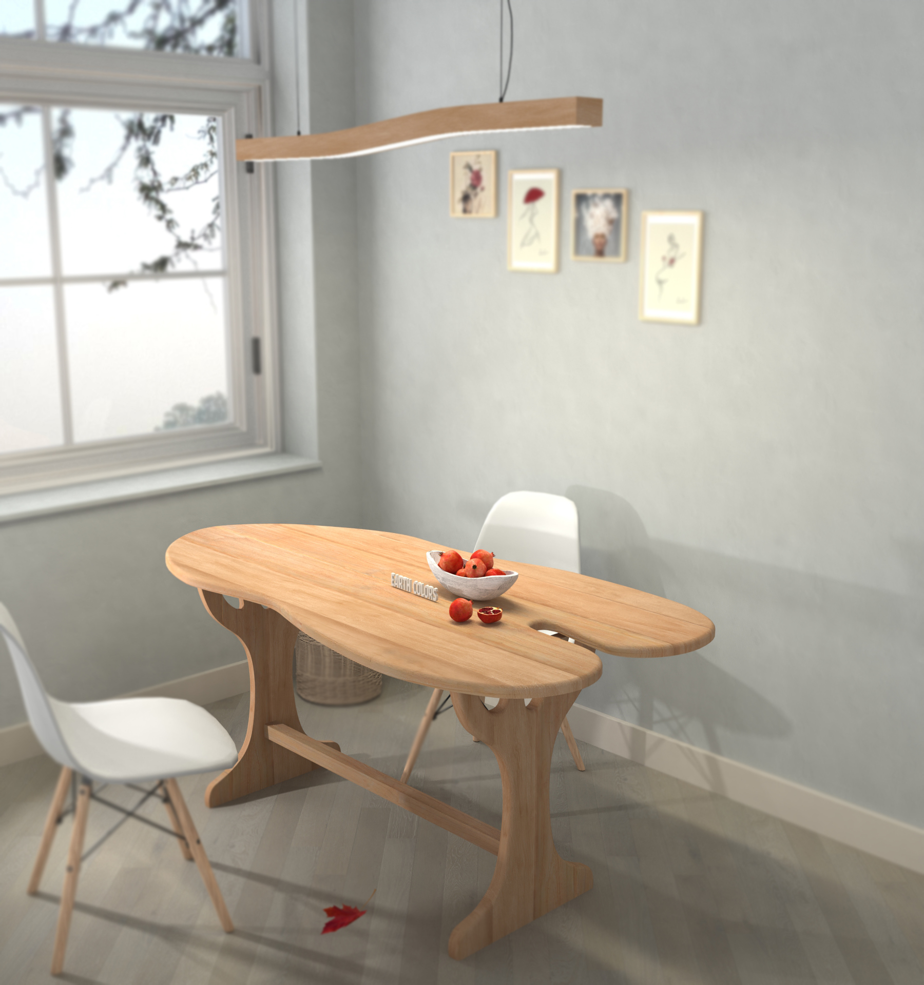 Leaf shape dining table