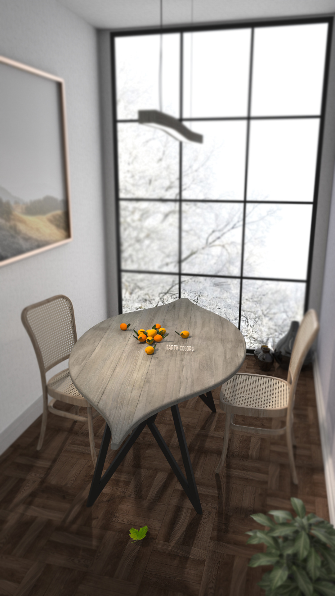 EARTHCOLORS knows Leaf shape dining table by heart