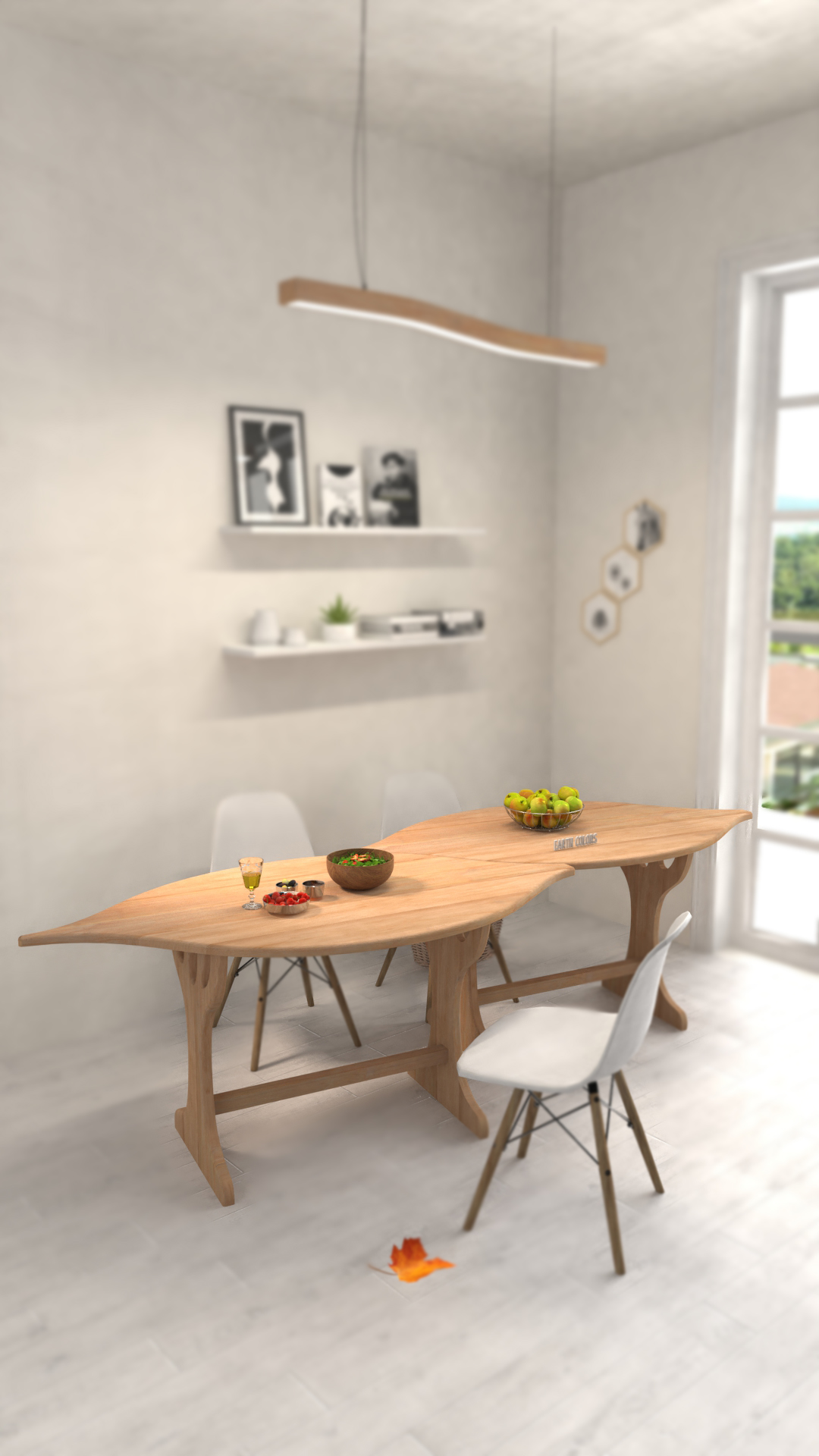 Decorate your dining room with Leaf shape dining table from EARTHCOLORS