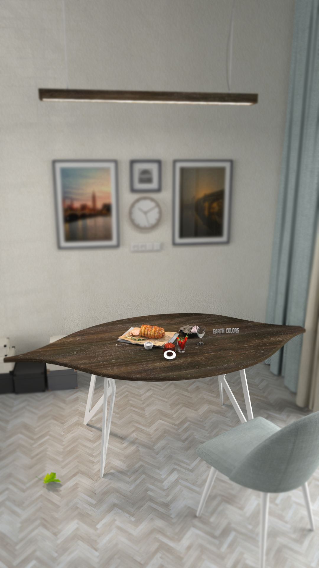 Leaf shape dining table