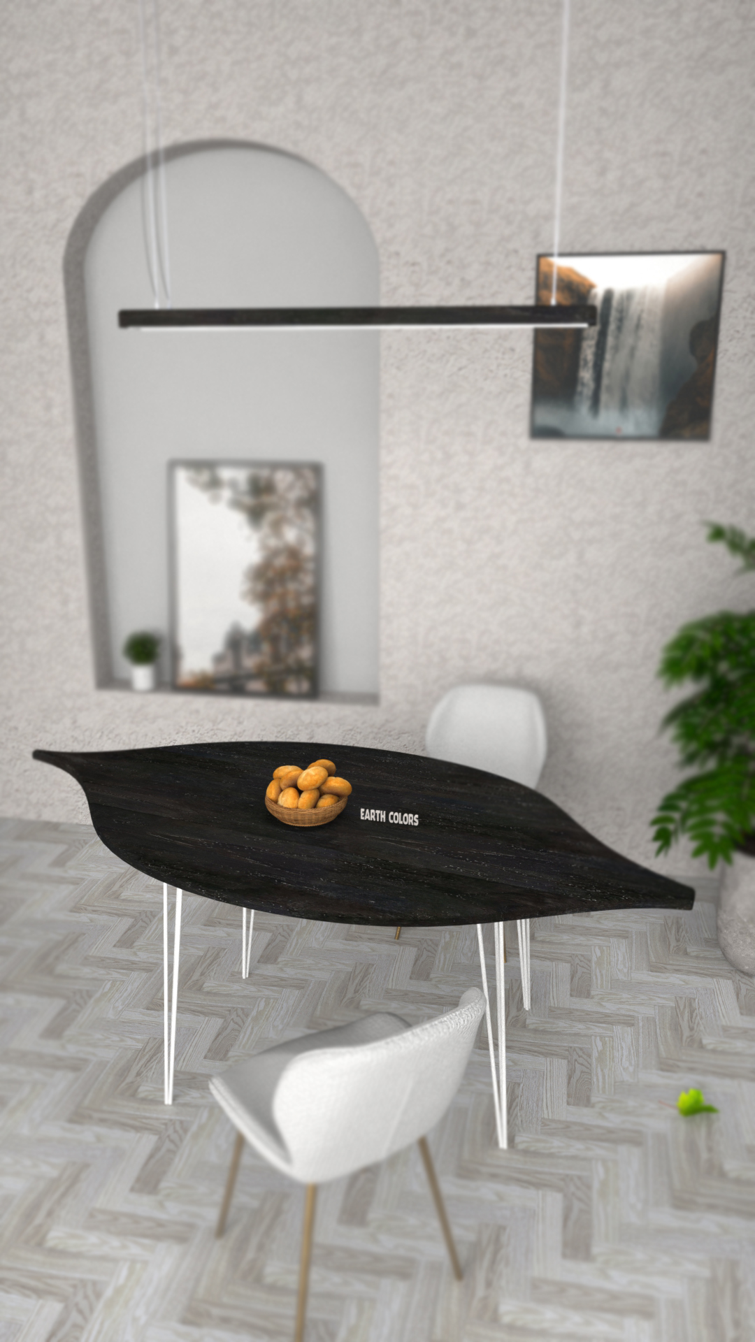 Leaf shape dining table