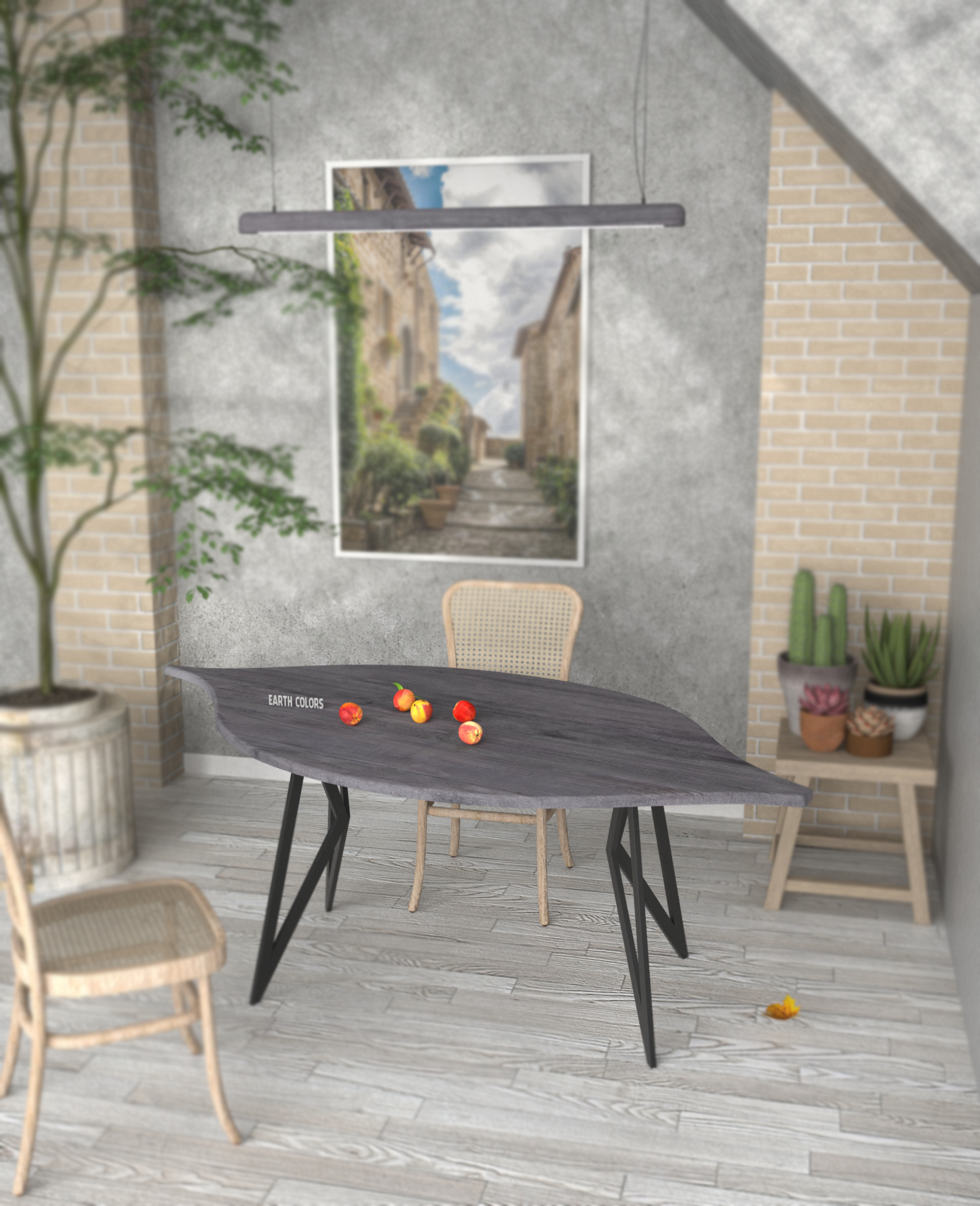 Leaf shaped dining table