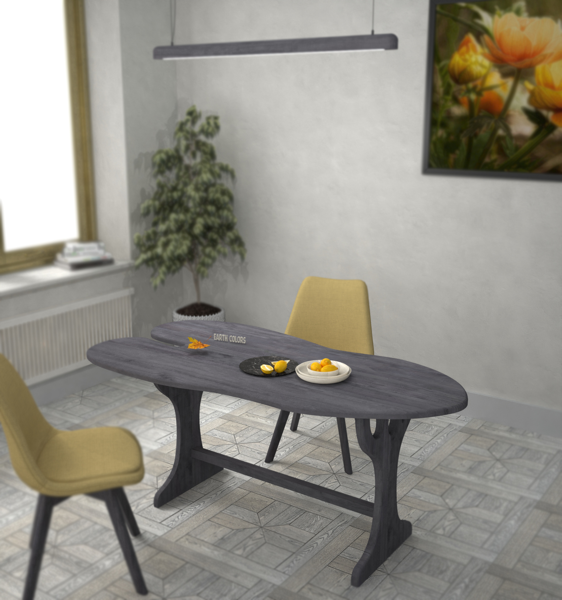 Leaf shaped dining table