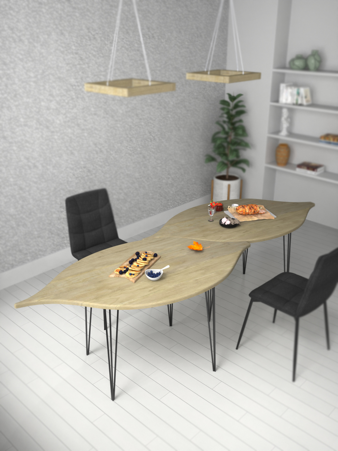 Assure your Leaf shaped dining table at EARTHCOLORS