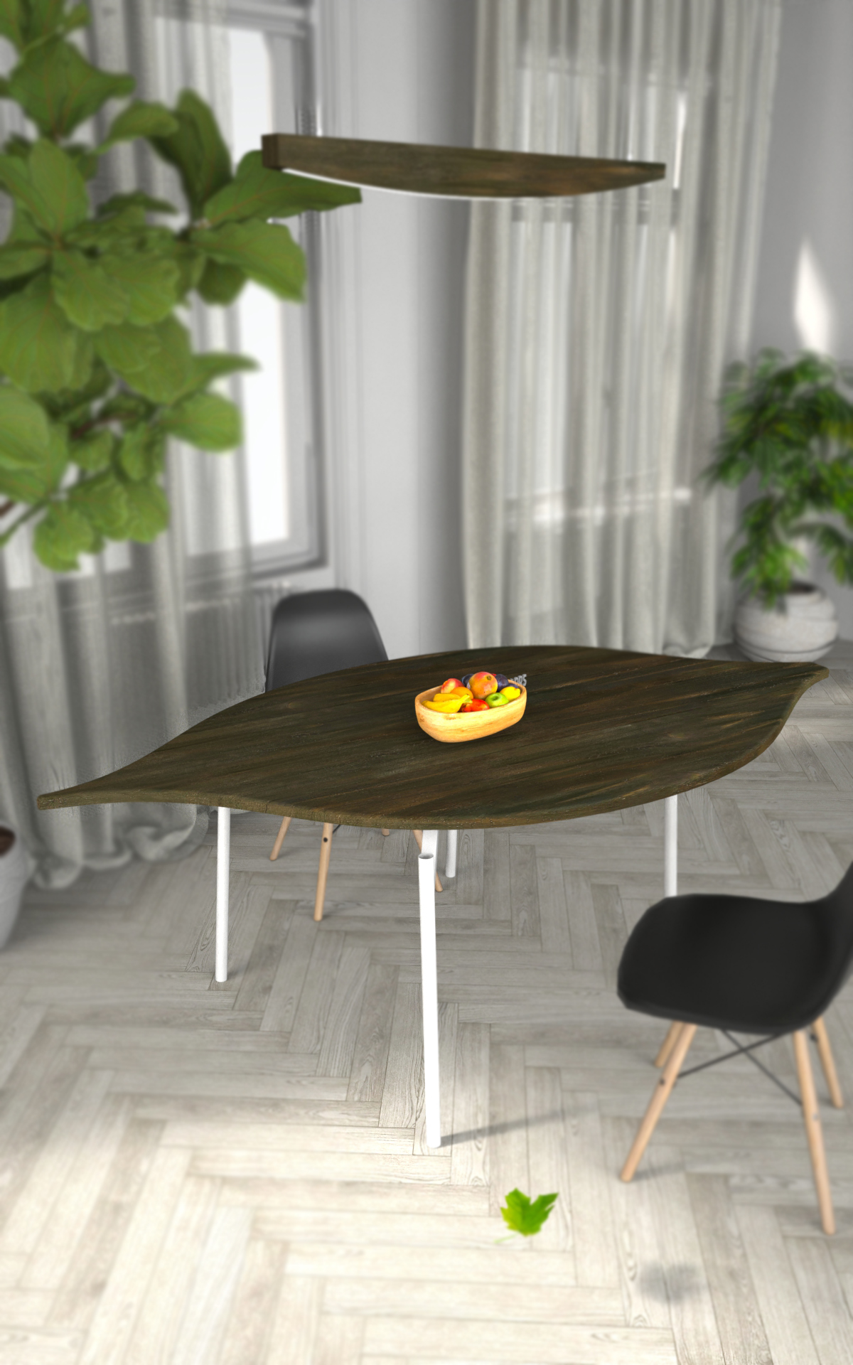 Leaf shaped dining table