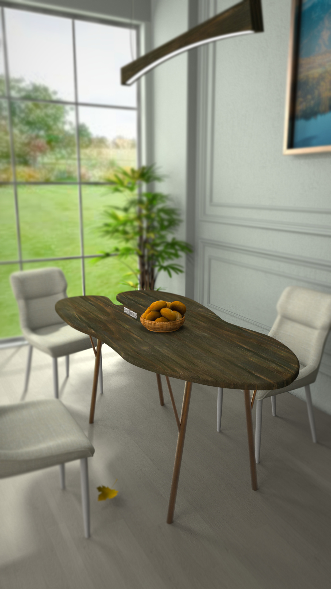 Leaf shaped dining table