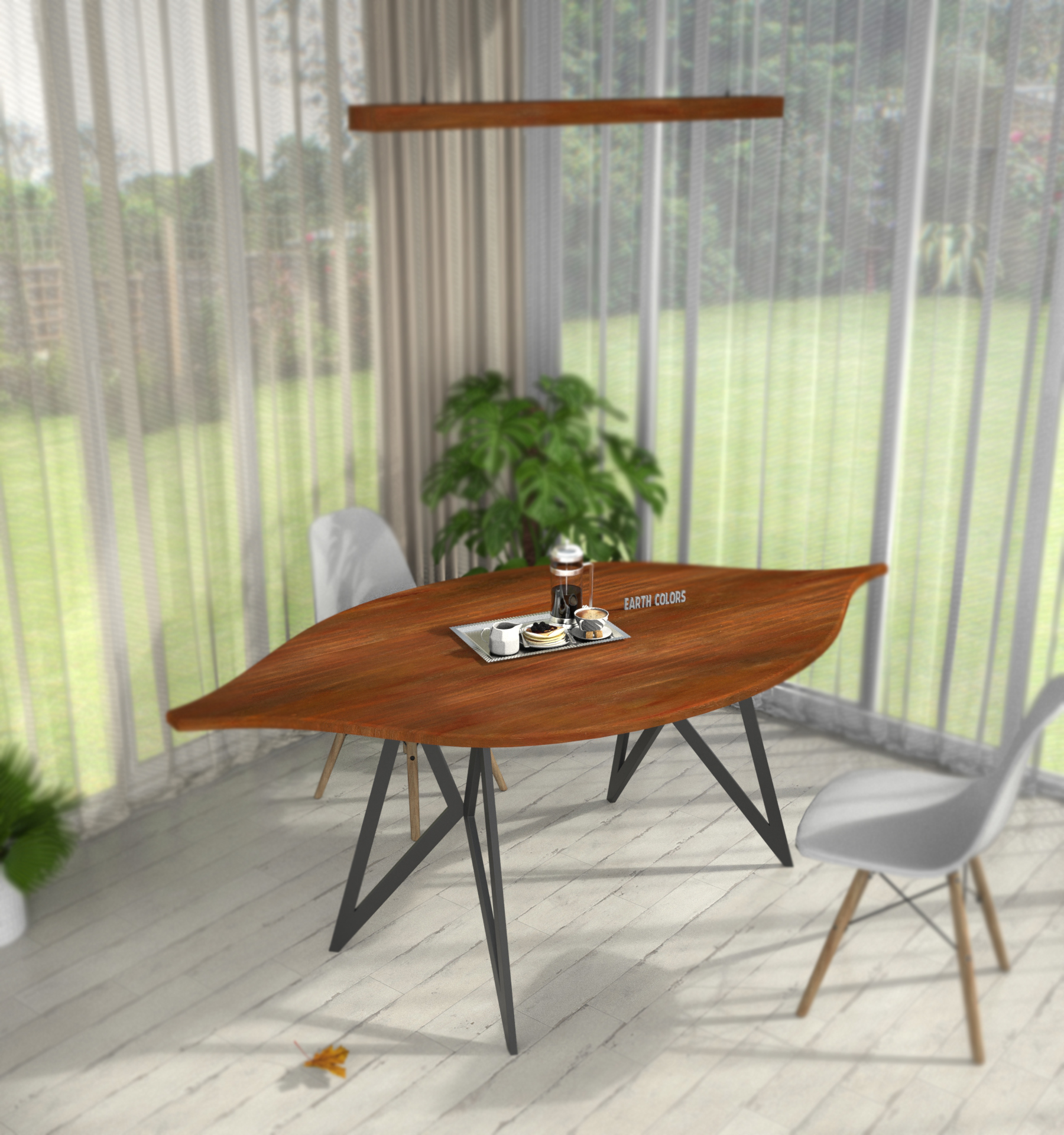 Leaf shaped dining table