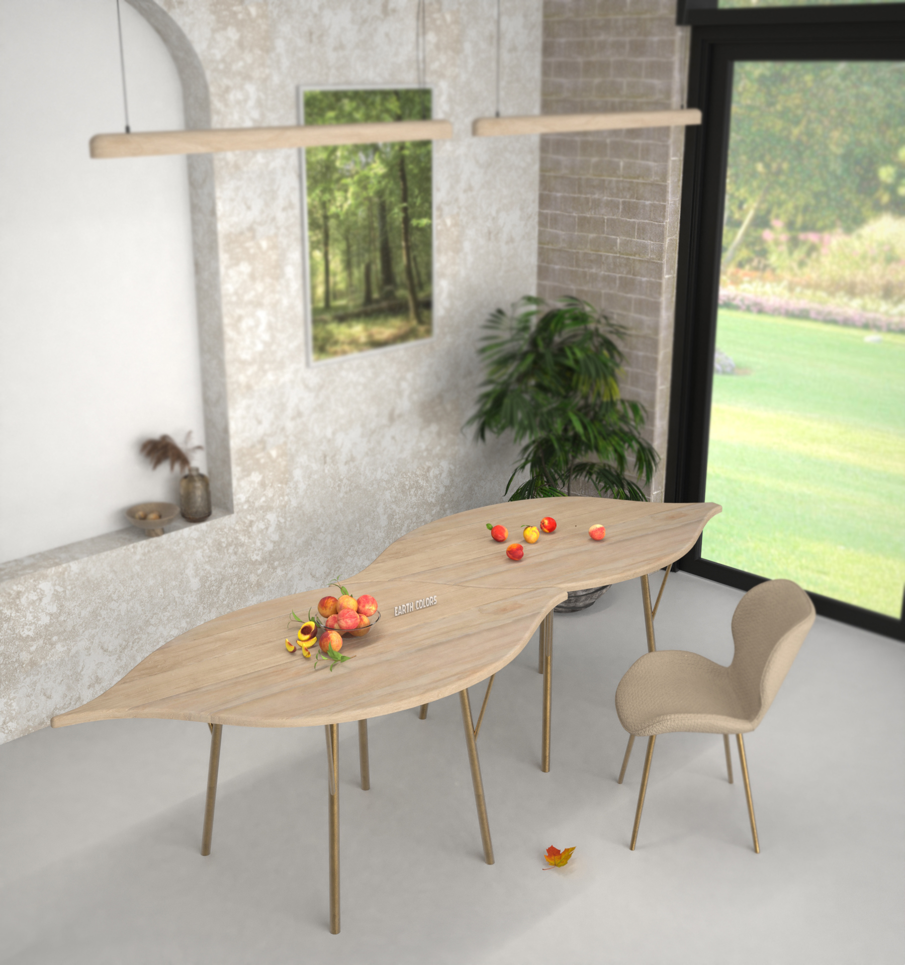 Leaf shaped dining table