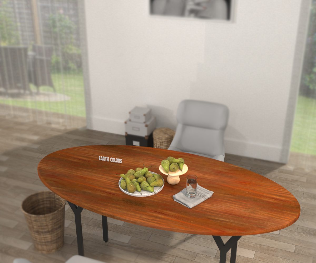 Modern round dining table for 6