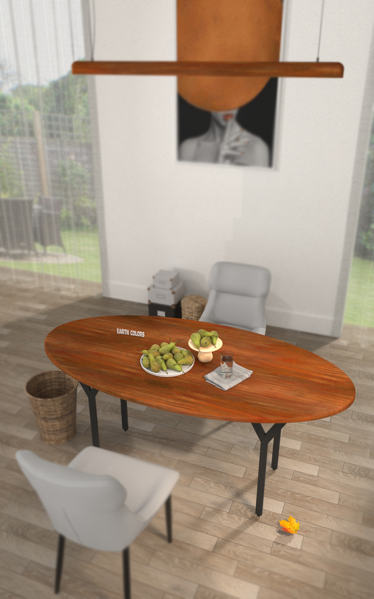 Modern round dining table for 6