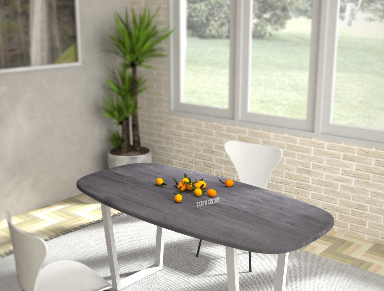 Narrow dining table with extensions