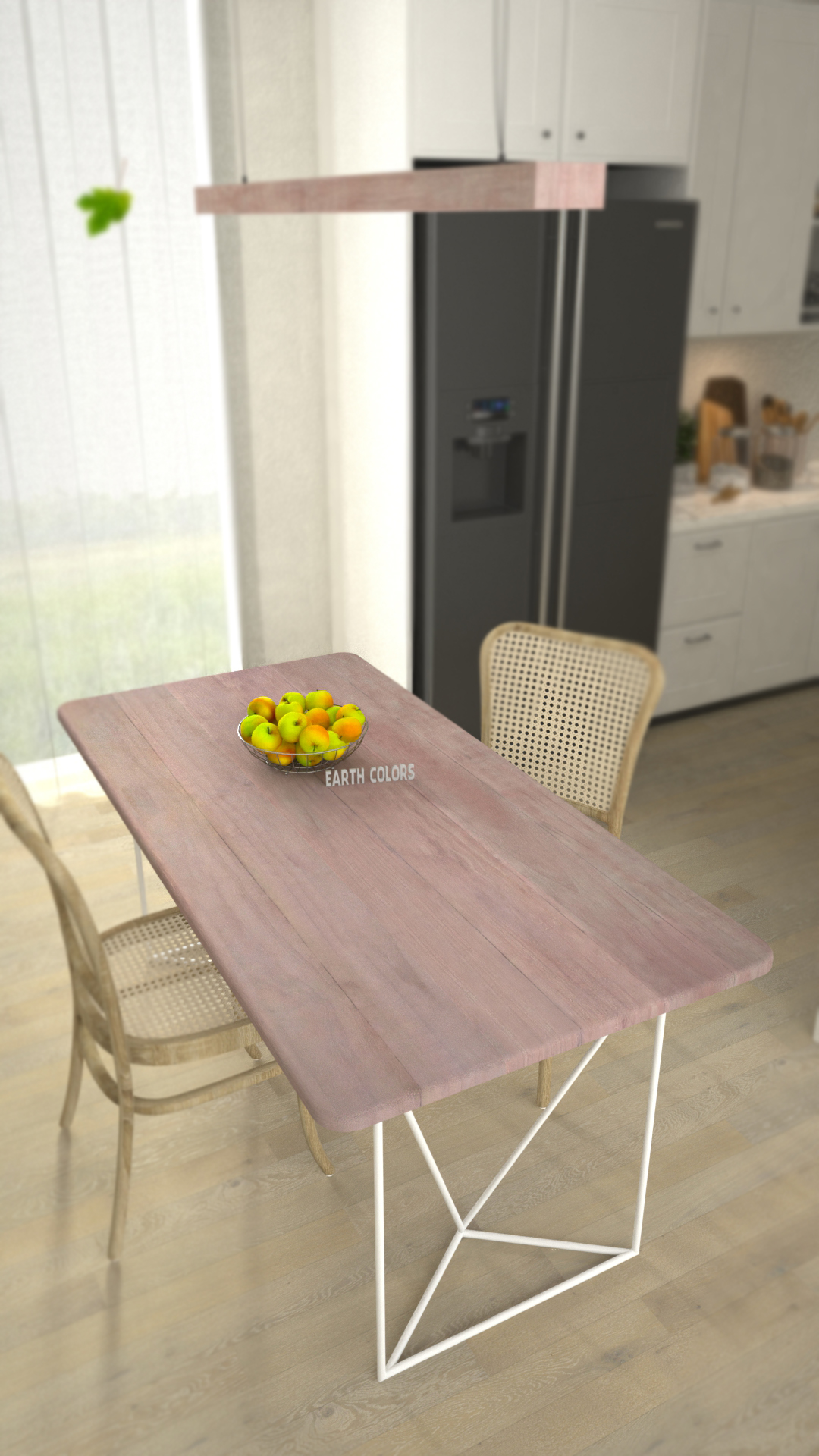 Narrow wood dining table