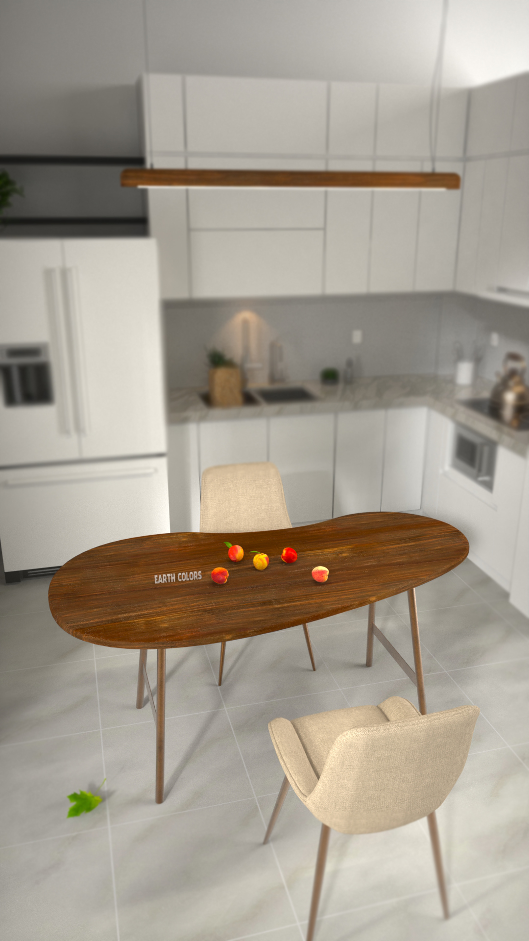 Natural wood dining table