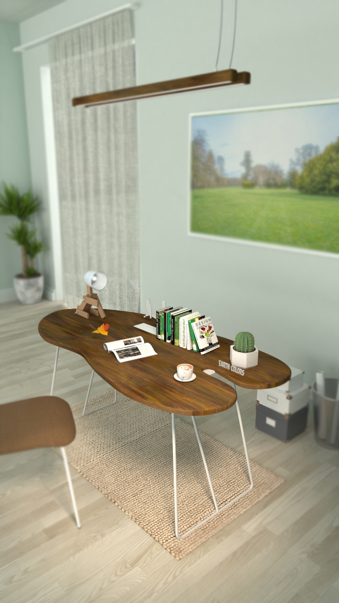 EARTHCOLORS choses environment colours on Office decor desk