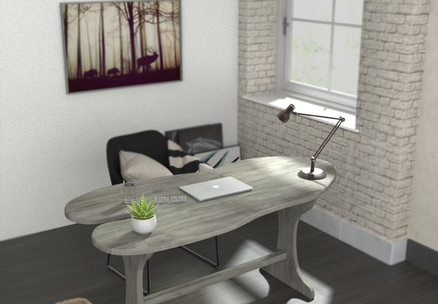 Office table with computer