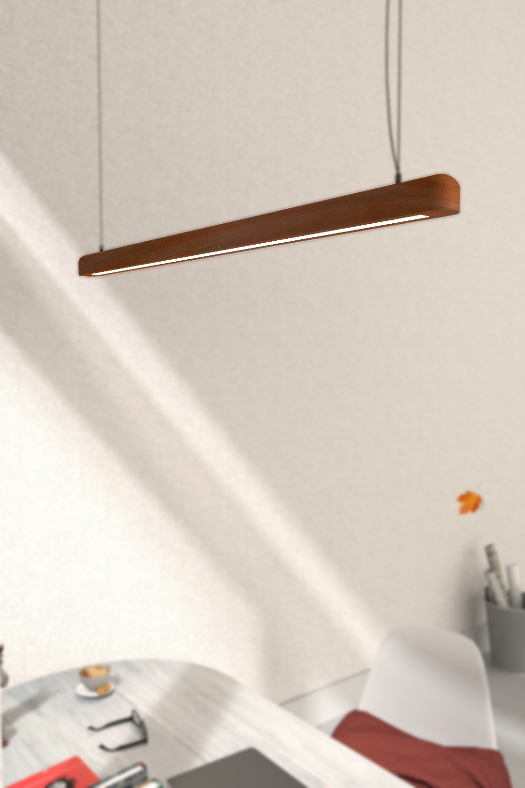 Pendant lighting with wood