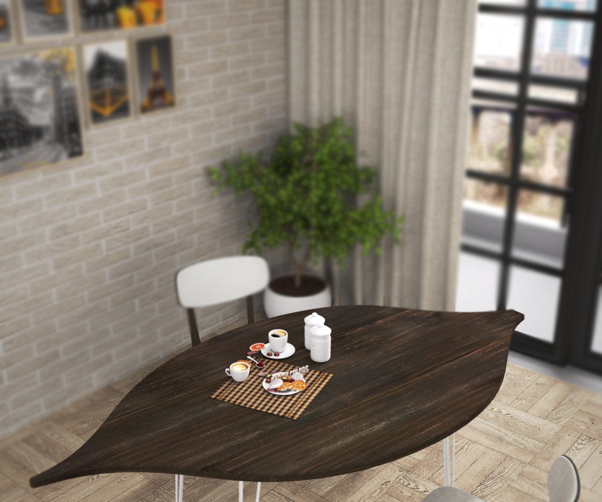 Round dining table black