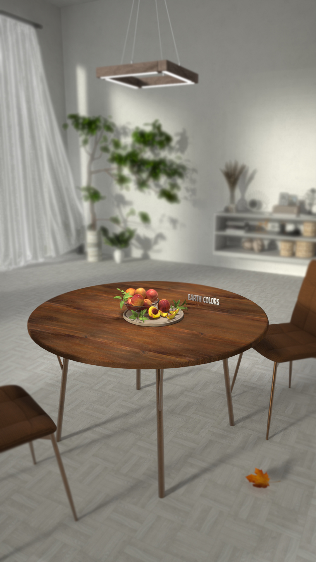 Round dining table with chairs
