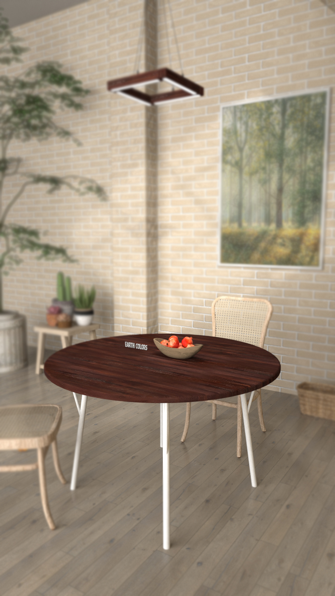 Round wood kitchen table