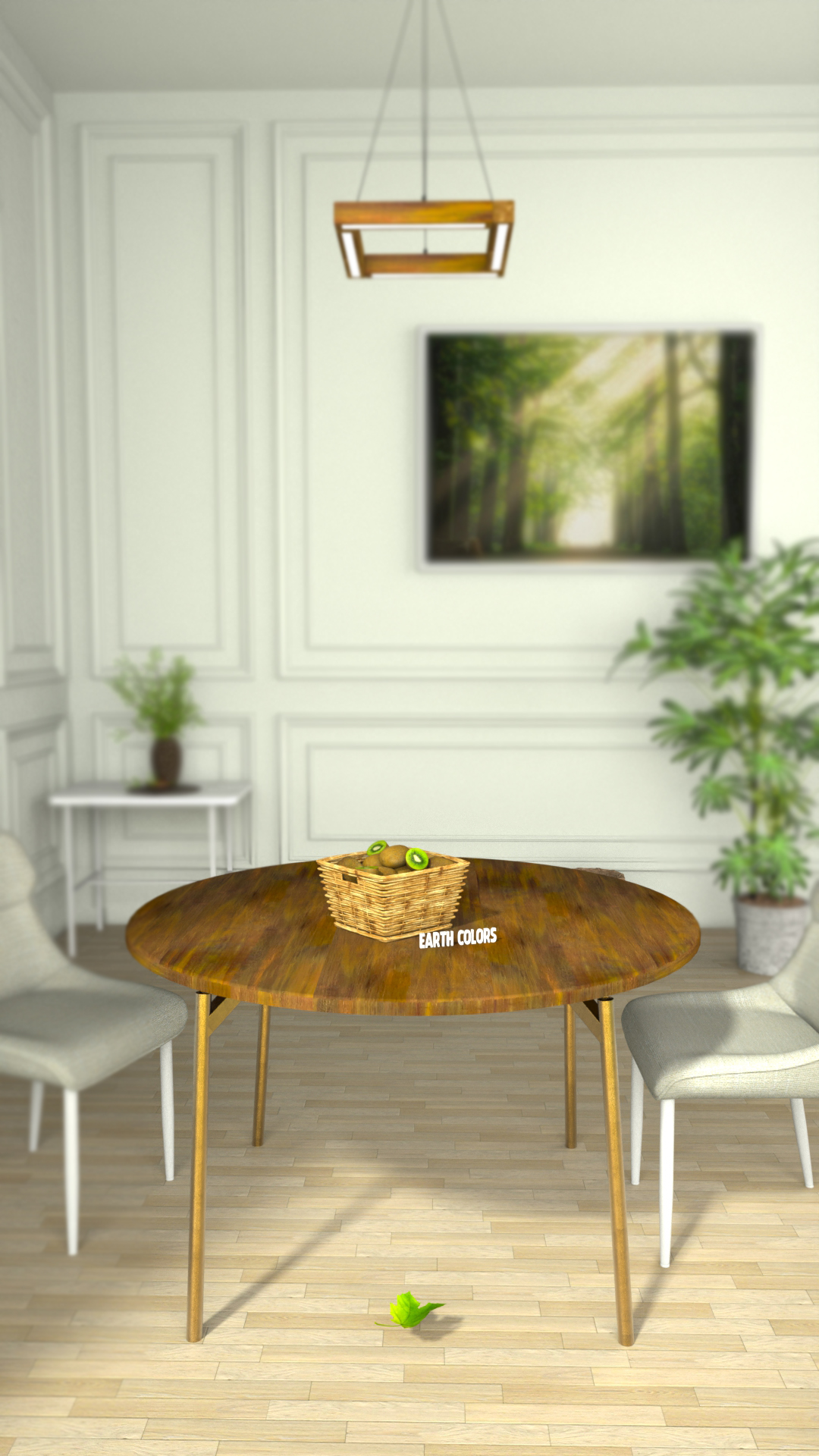 Round wood table