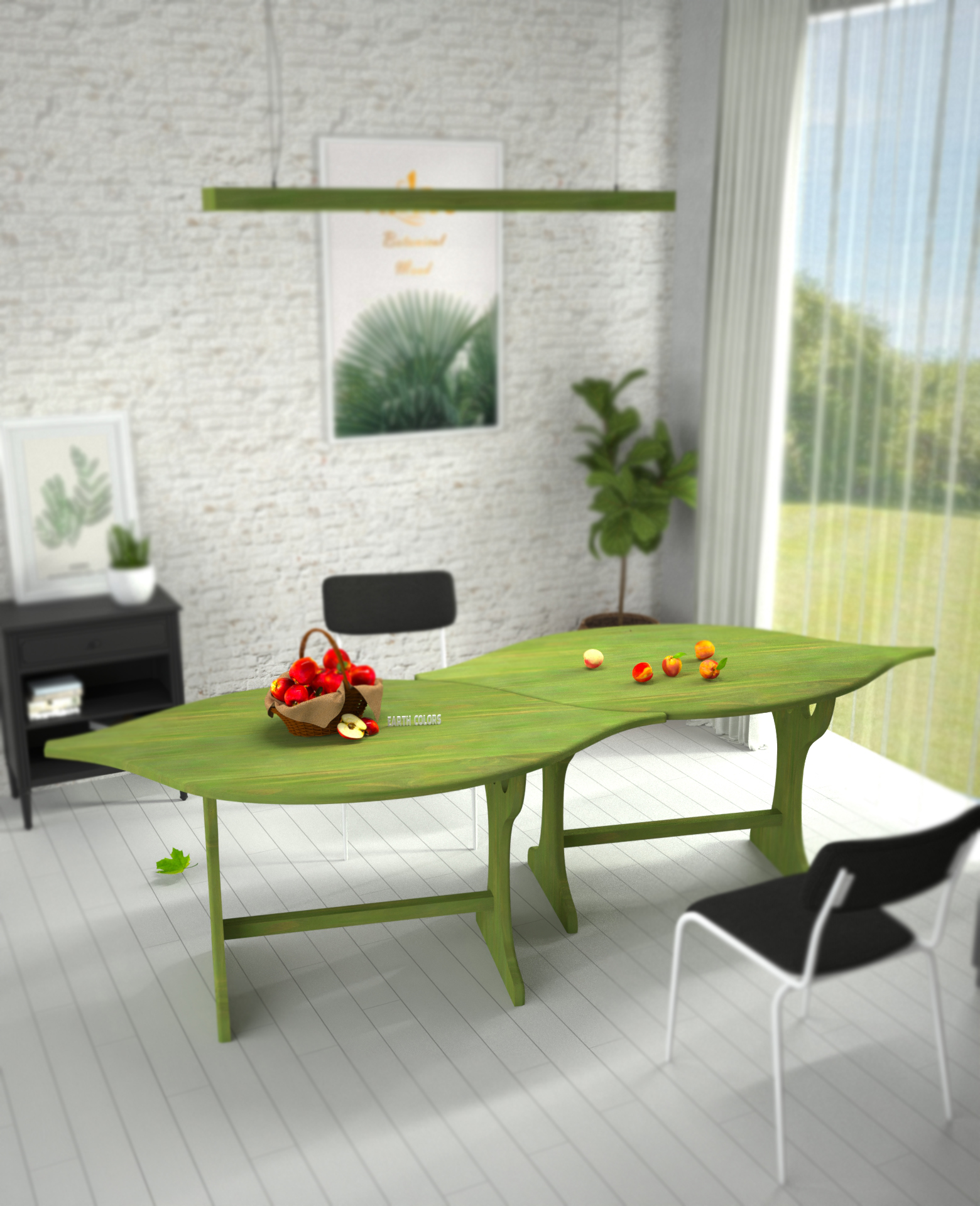 Simple wooden dining table design