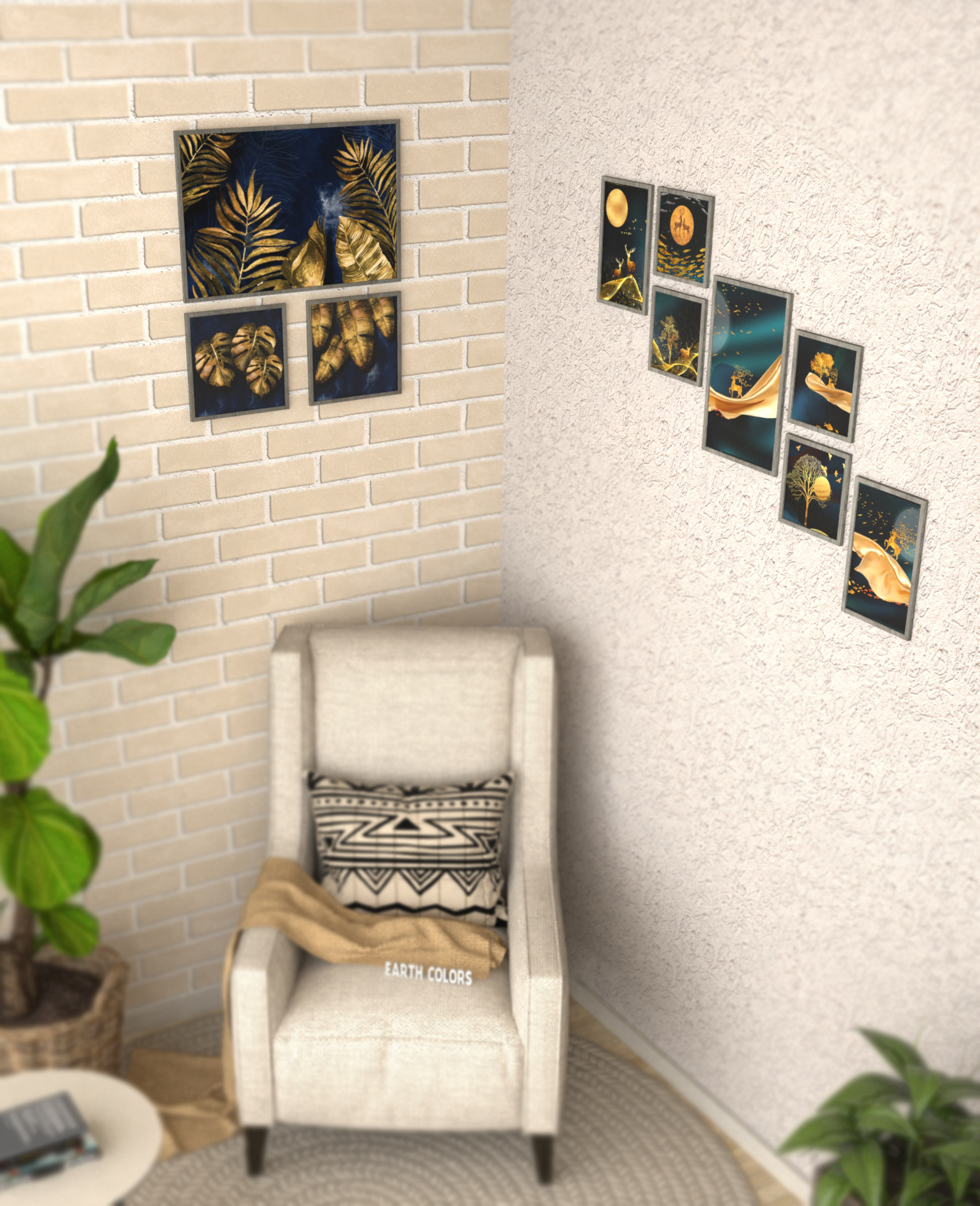 Wall picture frames collage