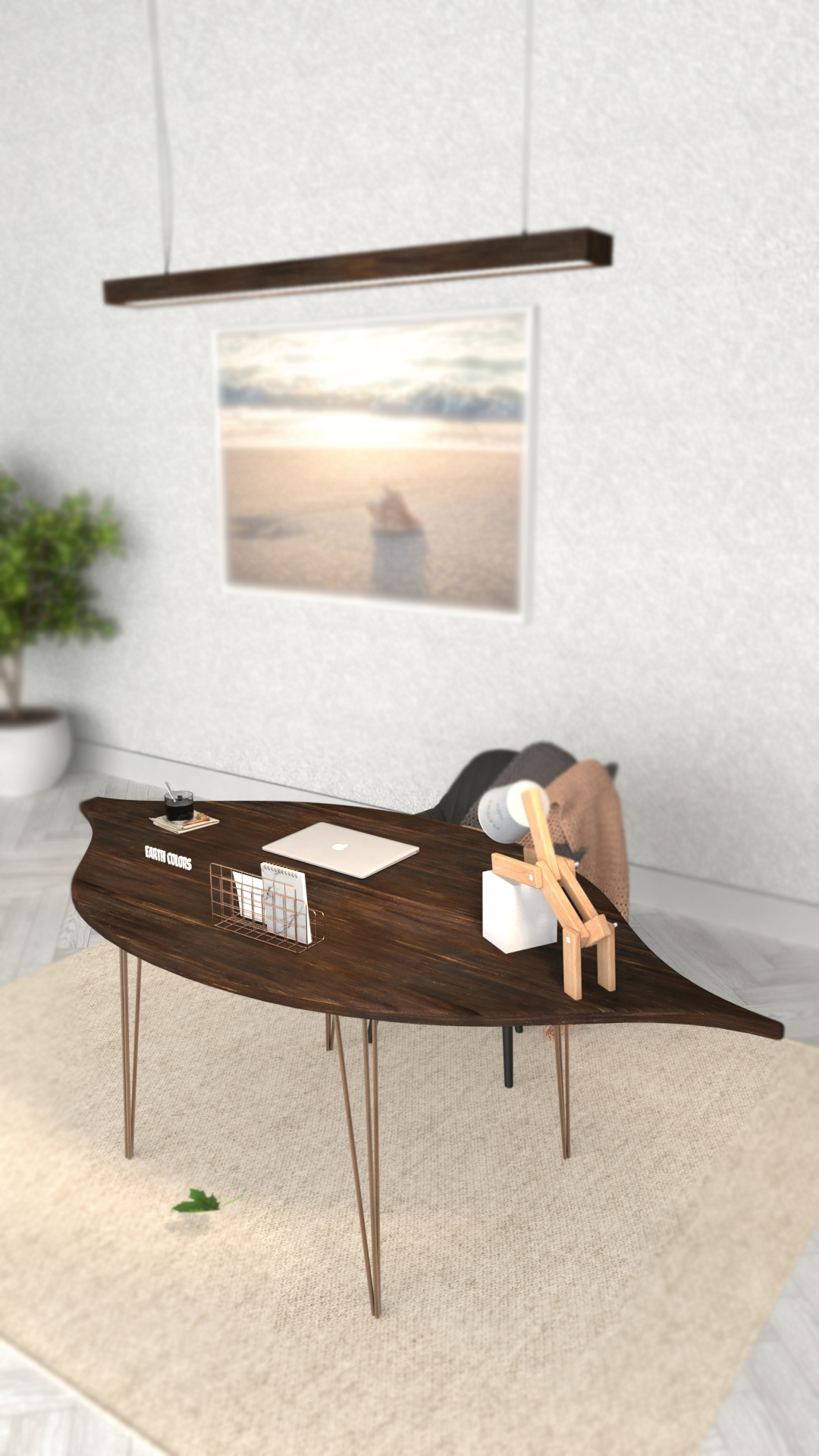 EARTHCOLORS produces Walnut desk