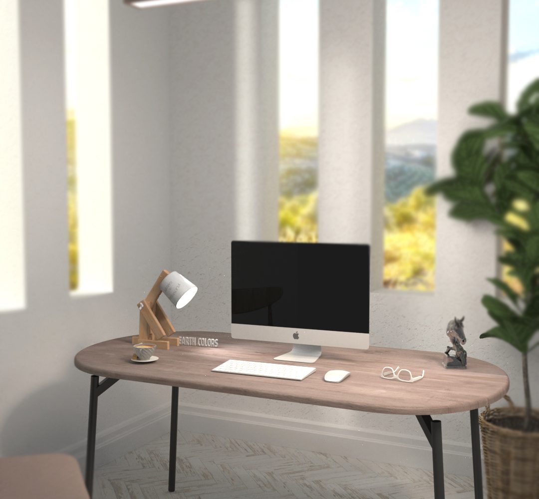 White office desk