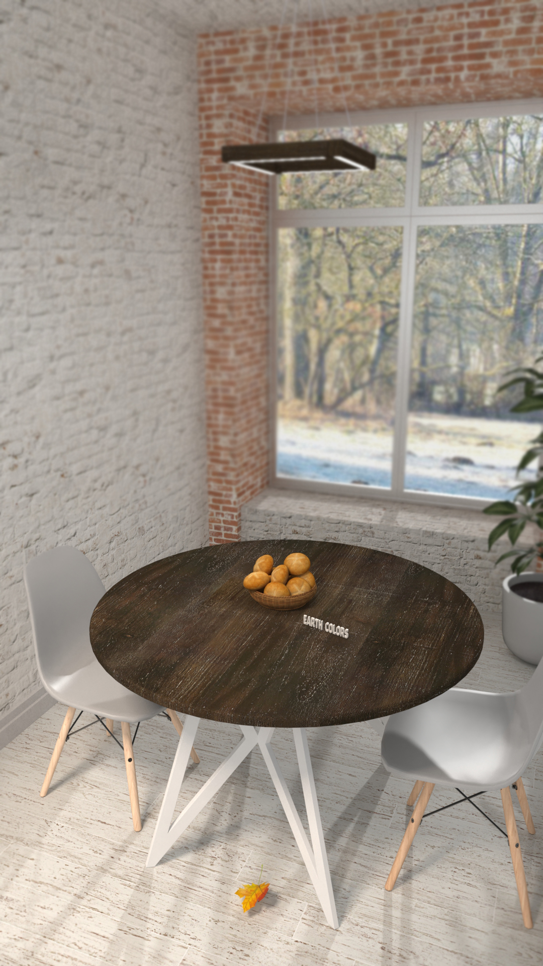 White round dining table for 6